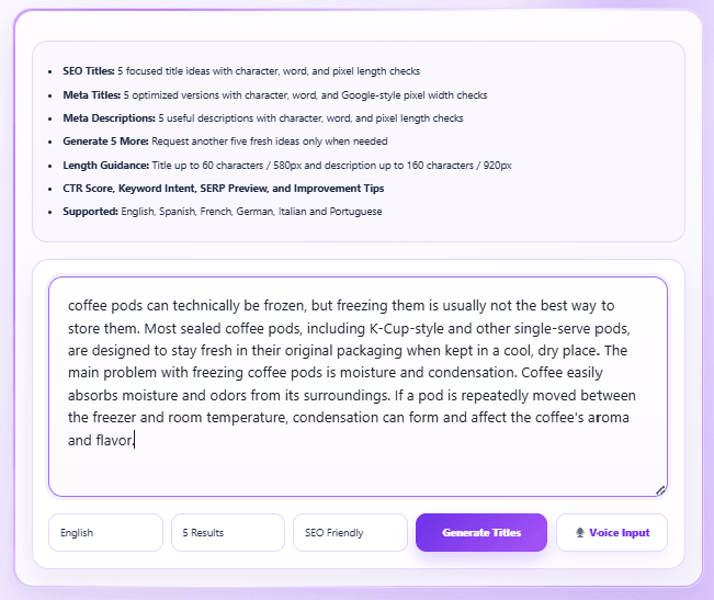 Enter topic or keyword in AI Title Generator